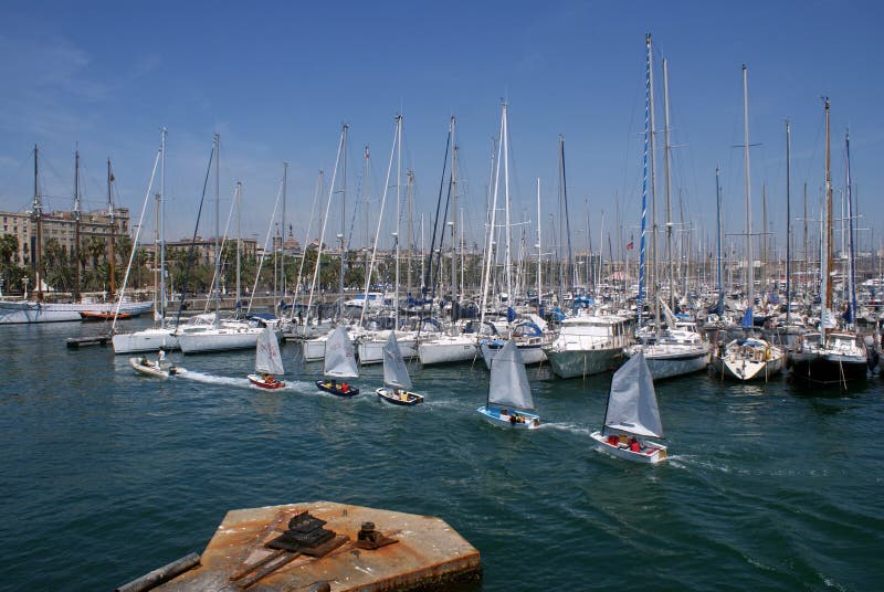 A big picture of Barcelona harbour. A big picture of Barcelona harbour