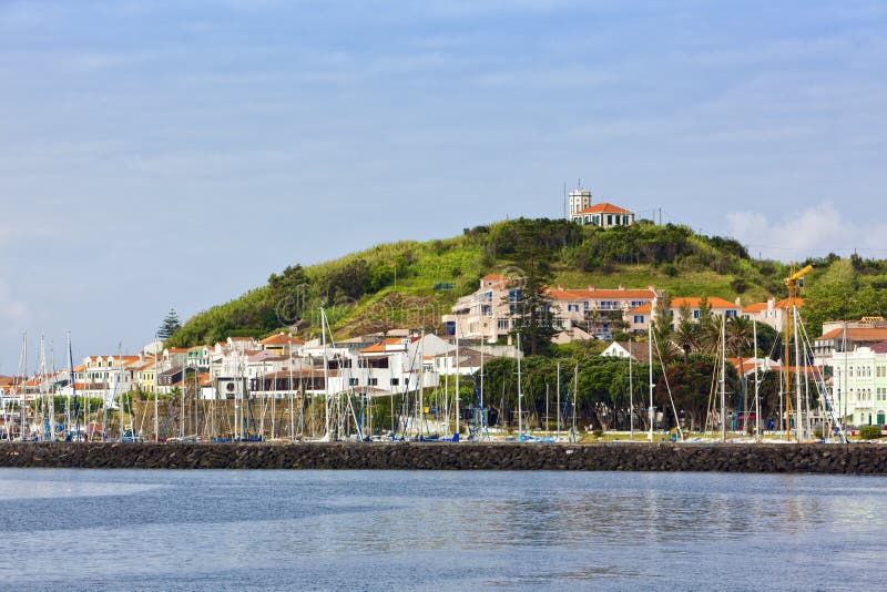 Porto E Cidade De Horta, Ilha De Faial Imagem de Stock - Imagem de