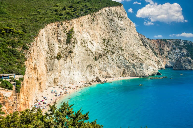 Porto Katsiki Beach in Lefkada Island, Greece Stock Image - Image of ...