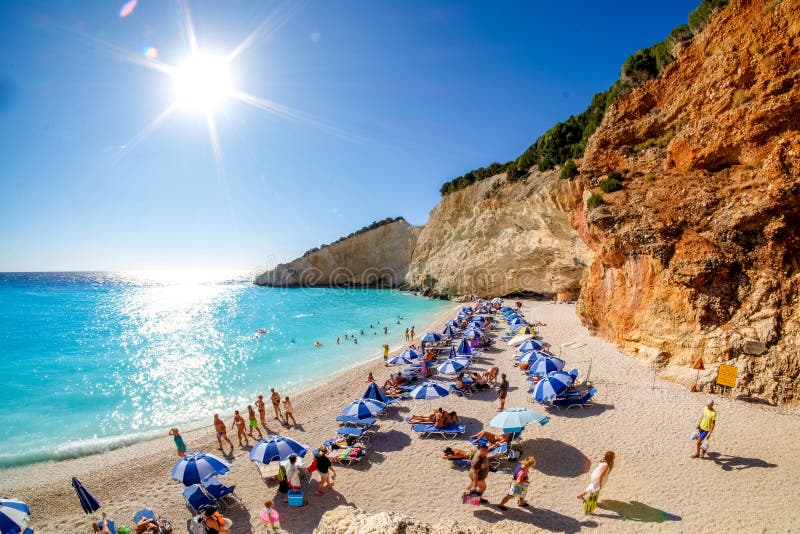 Porto Katsiki Beach in Lefkada Island, Greece. HDR Panorama Ima ...