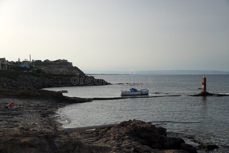 Porto Palo Sicily wędrownicy ląduje strefę fotografia stock Porto Palo Sicily wędrownicy ląduje strefę fotografia stock