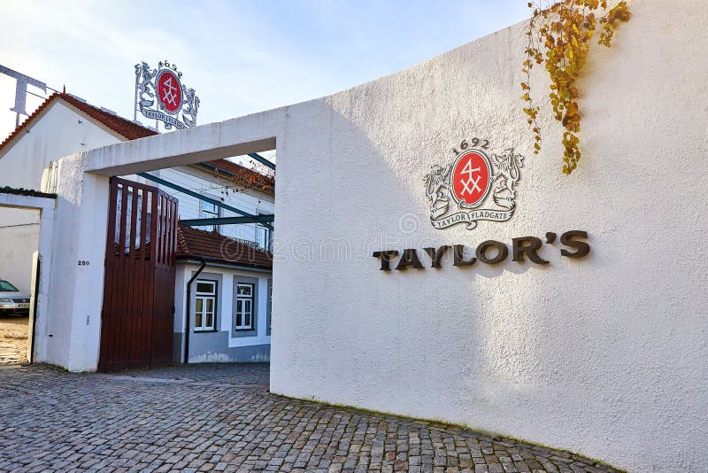 PORTO, PORTUGAL - December 10, 2018: Entrance to Taylor`s wine cellar museum