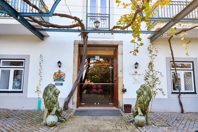 PORTO, PORTUGAL - December 10, 2018: Entrance to Taylor`s wine cellar museum