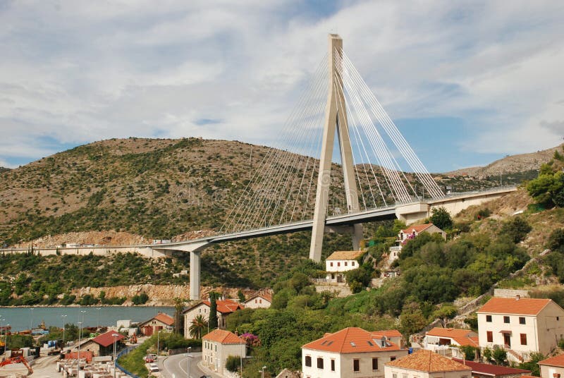 Porto Ragusa di Gruz del ponte di Tudjman immagini stock Porto Ragusa di Gruz del ponte di Tudjman immagini stock