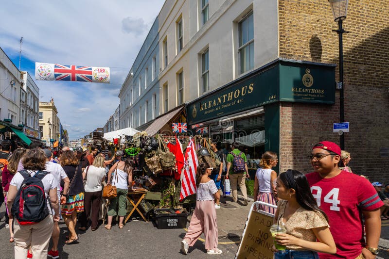 Portobello Market in Notting Hill, London, England, UK Editorial Photo