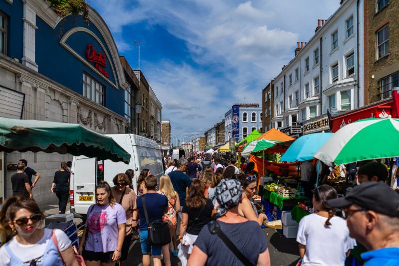 Portobello Market in Notting Hill, London, England, UK Editorial