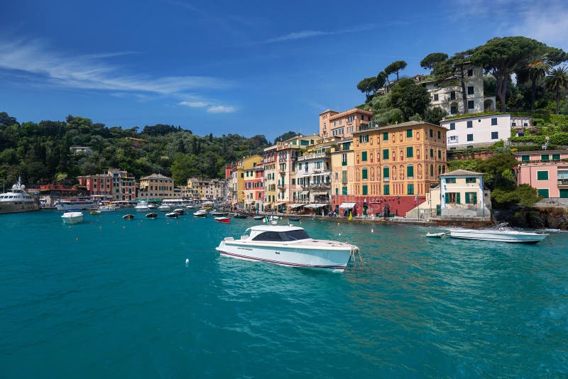 Portofino the Italian famous fishing village and holiday resort - Traveling destination in Italy, Europe royalty free stock image Portofino the Italian famous fishing village and holiday resort - Traveling destination in Italy, Europe royalty free stock image
