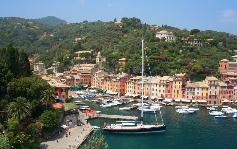 Portofino harbour on the Ligurian coast in Italy. Portofino harbour on the Ligurian coast in Italy