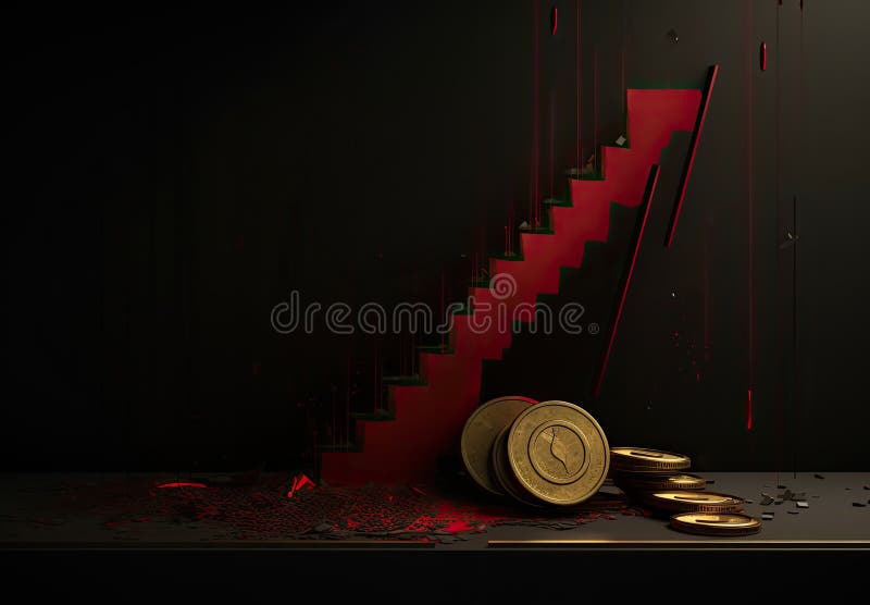 Portofoliul criptat tatuat și scăderea pieței generate stock illustration