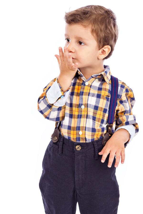 Portrait of an Adorable Little Boy Sending a Kiss Stock Photo - Image ...