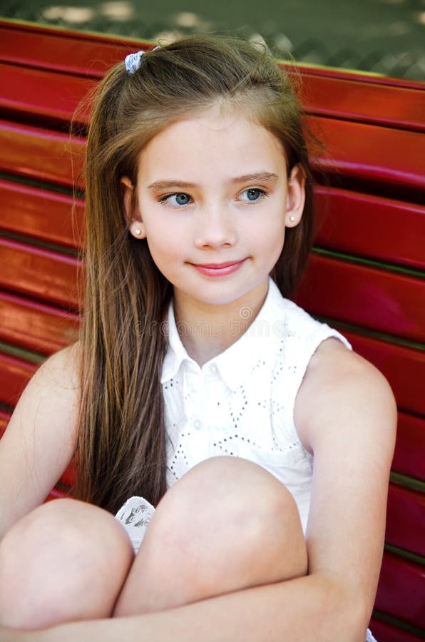 Portrait of Adorable Smiling Little Girl Child Schoolgirl Teenager ...