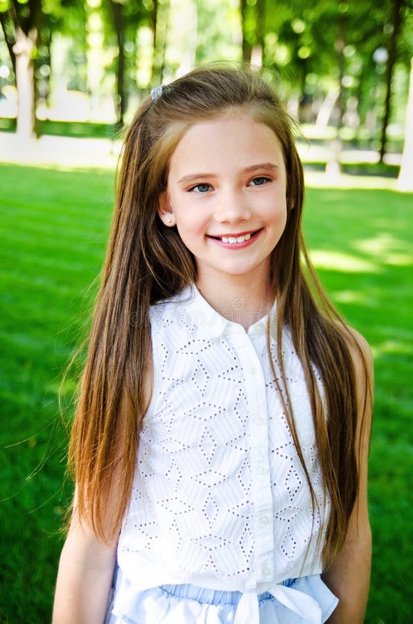 Portrait of Adorable Smiling Little Girl Child Schoolgirl Teenager ...