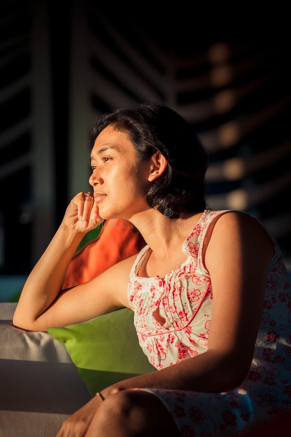 Portrait of Adult Woman Daydreaming stock photos Portrait of Adult Woman Daydreaming stock photos