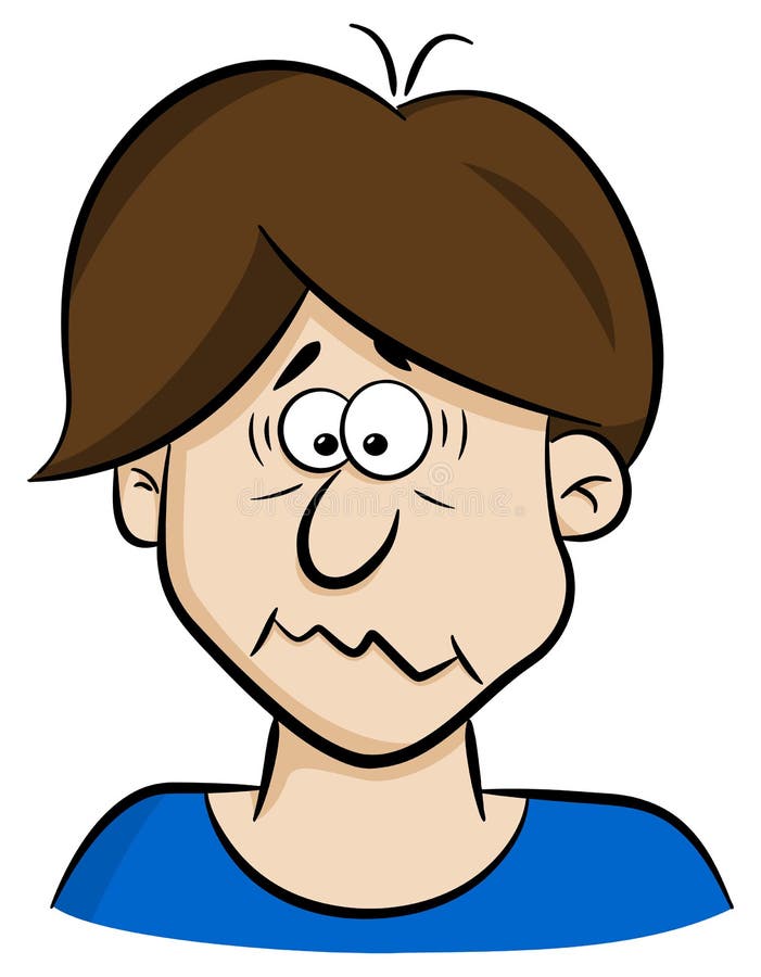Portrait of a Afraid Cartoon Man Stock Vector - Illustration of vector