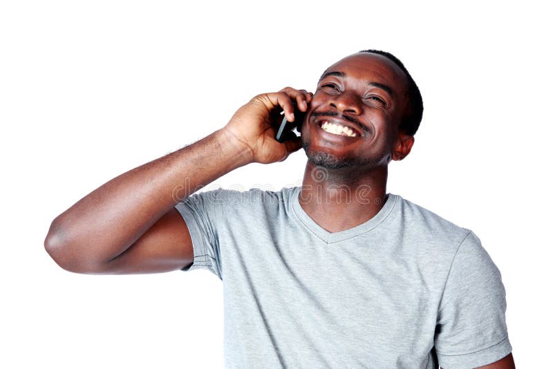 Portrait of african man talking on the phone