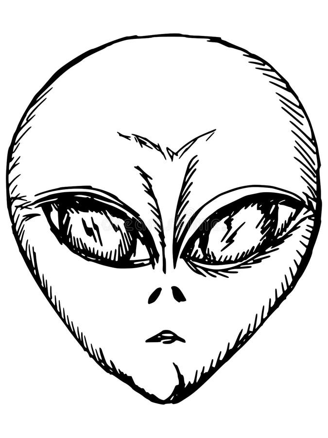 Portrait of alien stock vector. Illustration of future - 43309962