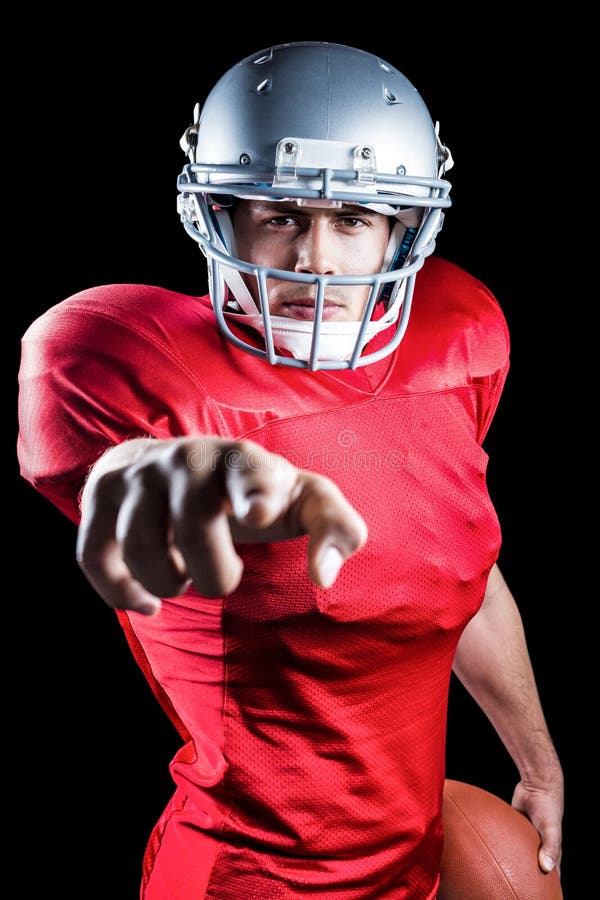 Portrait of American Football Player Pointing Stock Photo - Image of ...