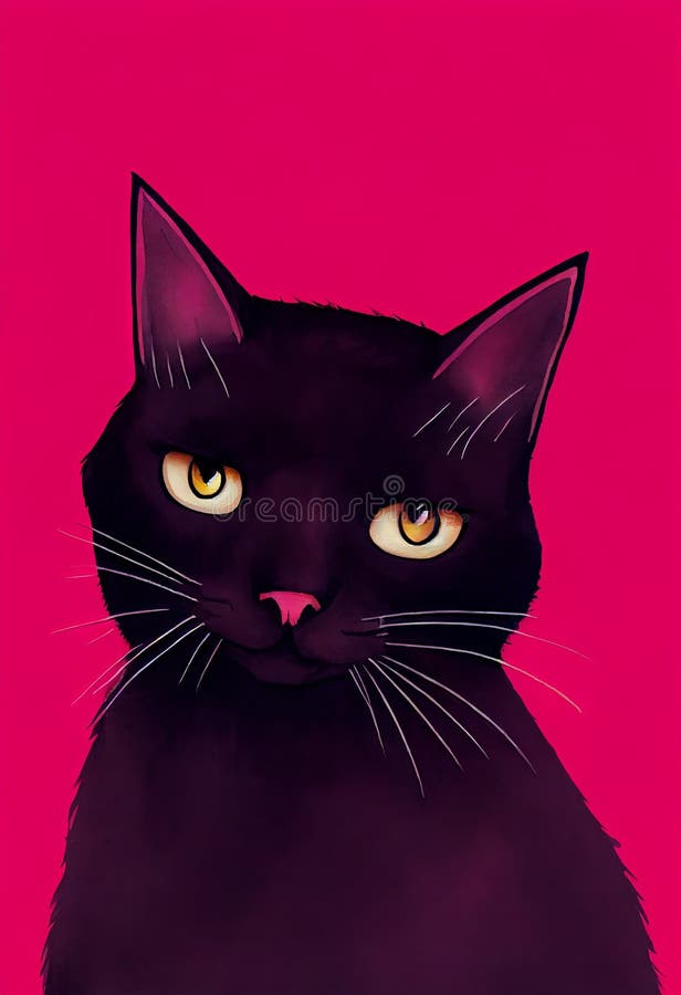 Portrait aquarelle du mignon chat bombay.