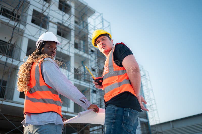 Architect and Engineer with Experience in Multistory Building Construction Stock Photo Image