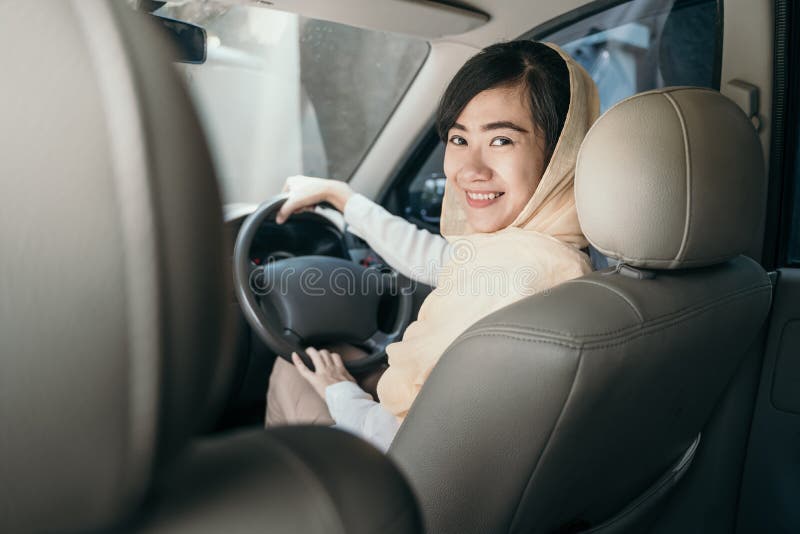 Muslim Woman With Hijab Driving A Car Stock Image Image Of Attractive Arabic 143716535