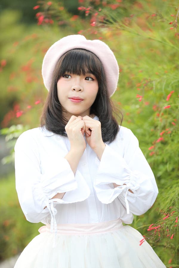 Portrait asian woman lolita dress on nature park stock images Portrait asian woman lolita dress on nature park stock images
