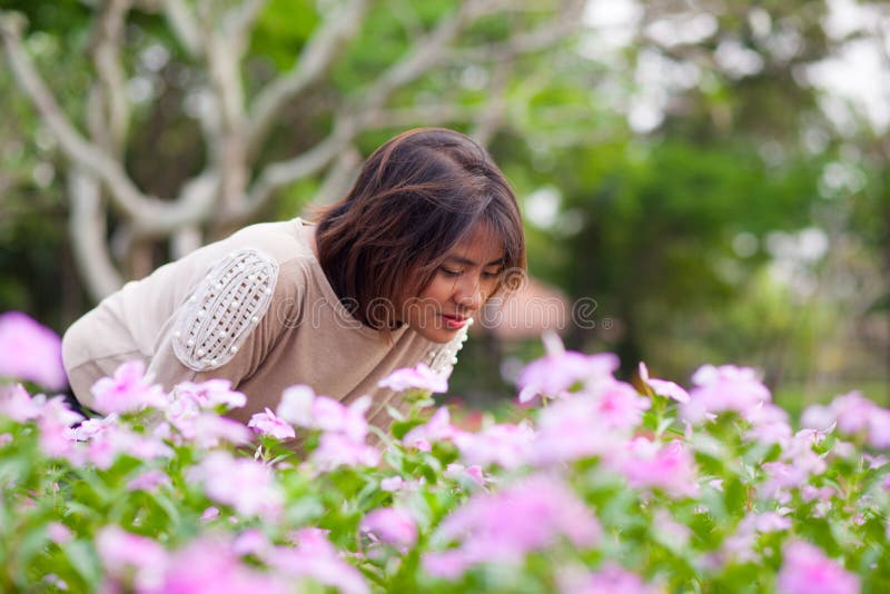 Portrait Asian woman standing.