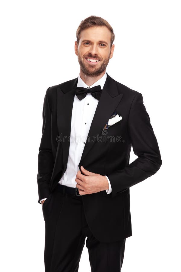 Portrait Of Attractive Businessman Holding Pockets While Standing Stock ...