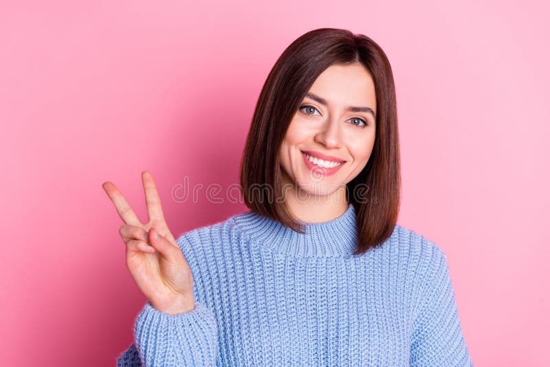 Portrait of Attractive Cheerful Girly Carefree Brown-haired Girl ...