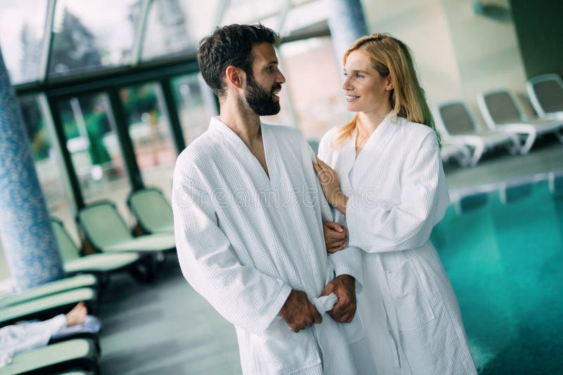 Portrait of Attractive Couple in Spa Center Stock Photo Image of