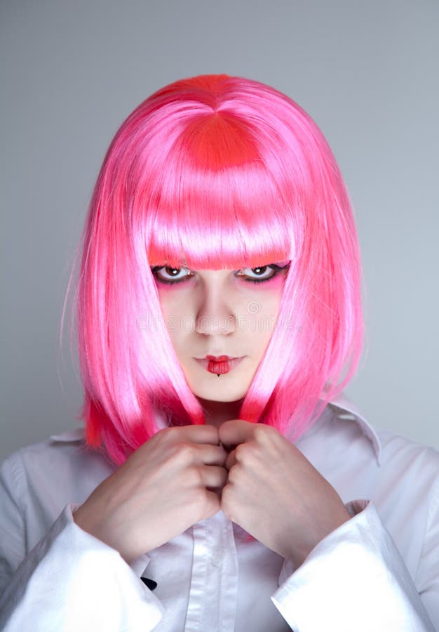 Portrait of attractive woman with Japanese make-up