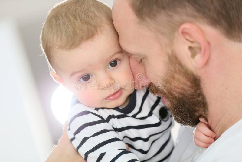 Portrait of the baby with his father