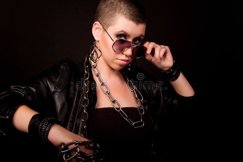 Portrait of bald woman stock image. Image of cancer - 103063583