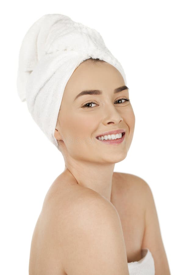 Portrait Of A Bared Beautiful Woman Getting Ready For The Spa Stock Image Image Of Cheerful