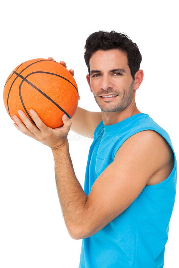 Portrait of a Basketball Player with Ball Stock Photo Image of