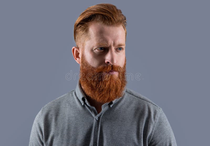 Portrait of Bearded Man. Irish Man with Unshaven Face Stock Image ...