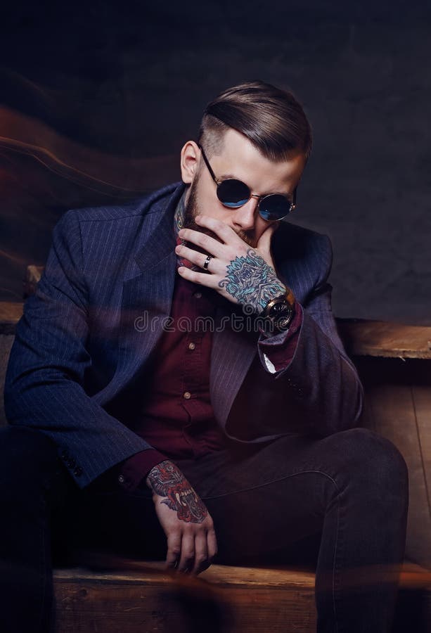 Portrait of Bearded Man in Sunglasses