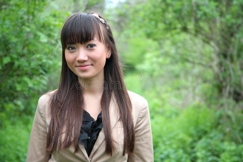 Portrait of a beautiful asian woman outdoor