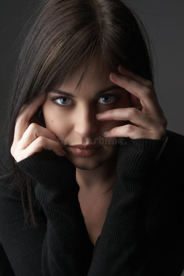 Portrait of beautiful brunette woman