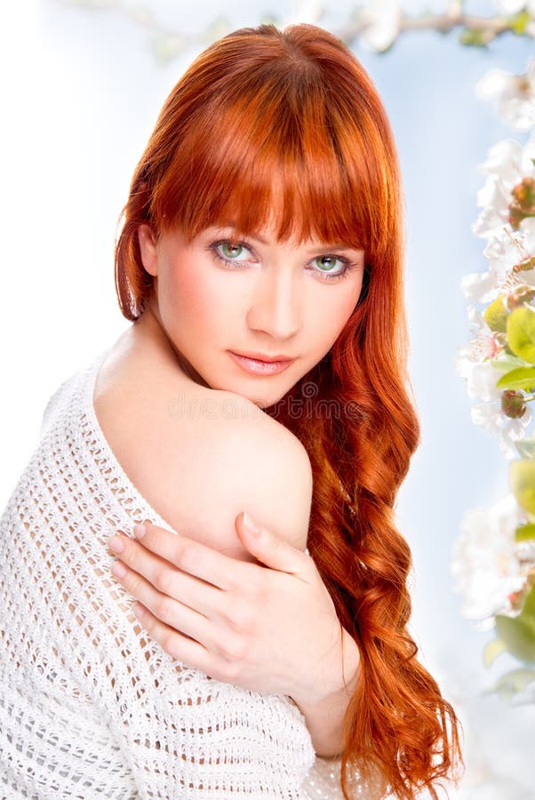 Portrait of beautiful caucasian young woman royalty free stock images