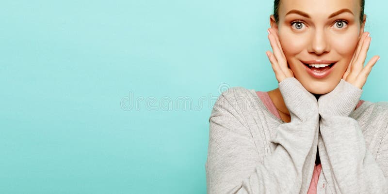 Portrait of beautiful cheerful girl smiling laughing looking at camera stock photo Portrait of beautiful cheerful girl smiling laughing looking at camera stock photo