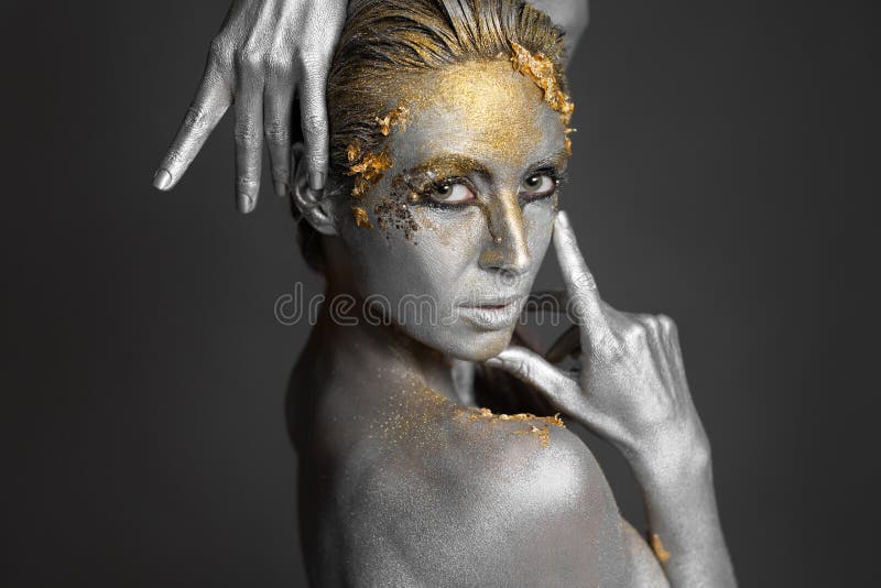 Nude Gold Body Paint Stock Photos - Free & Royalty-Free Stock