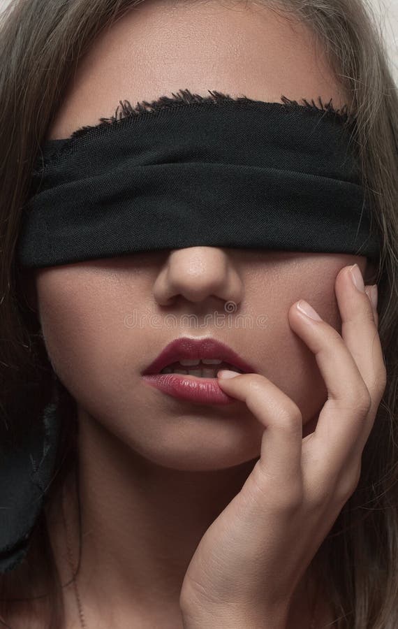 Blindfolded girl