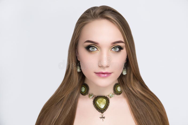 Portrait of beautiful girl with bright make up stock photos Portrait of beautiful girl with bright make up stock photos