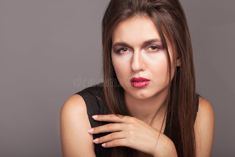 Portrait Of A Beautiful Girl Stock Image - Image of studio, black: 57532691