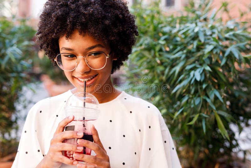 Portrait of a Beautiful Girl Drinking Juice Stock Image Image of juice, space 132170367