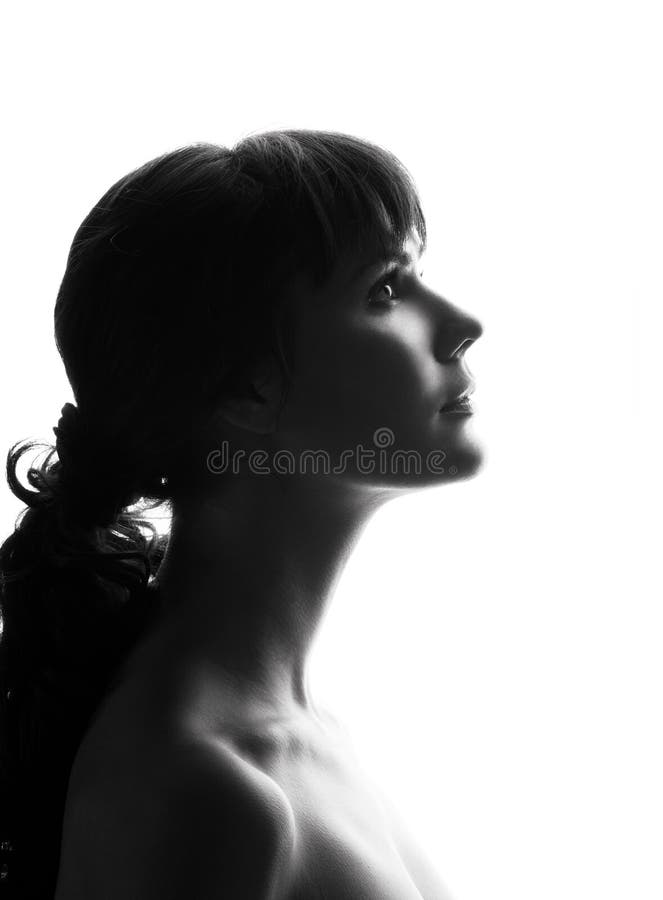 Silhouette of Beautiful Profile of Female Head Concept Beauty and Fashion  Stock Photo - Image of background, people: 104070290