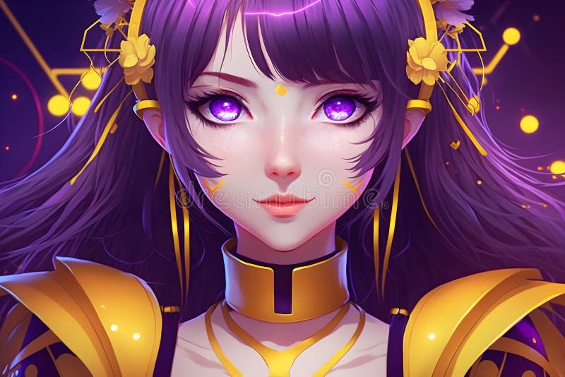 futuristic anime style girl. Neural network AI generated 23138039