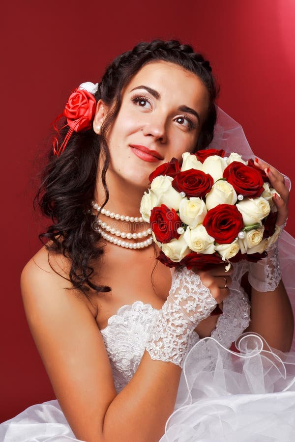 Portrait of a beautiful happy bride