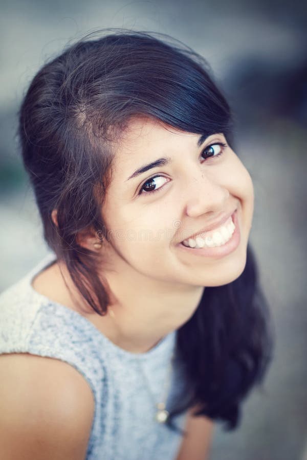 Portrait Of Beautiful Hispanic Latino White Girl Woman ...