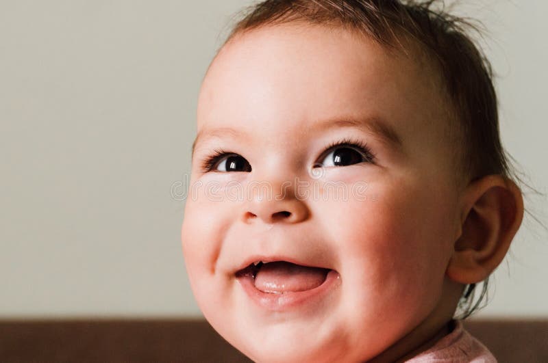 Portrait of a beautiful little baby. Close-up stock images Portrait of a beautiful little baby. Close-up stock images
